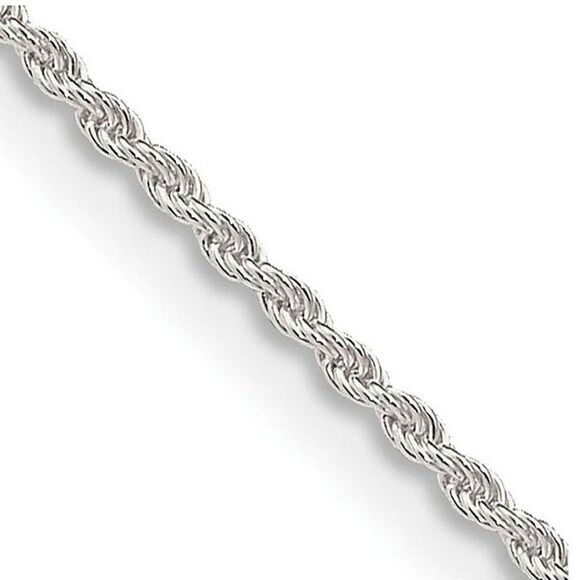 1.3mm Sterling Silver Classic Solid Rope Chain Necklace, 36 Inch - Picture 1 of 5